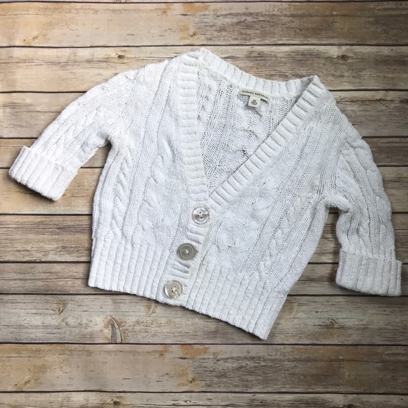 Banana Republic Sweaters - Banana Republic • White cropped cable cardigan